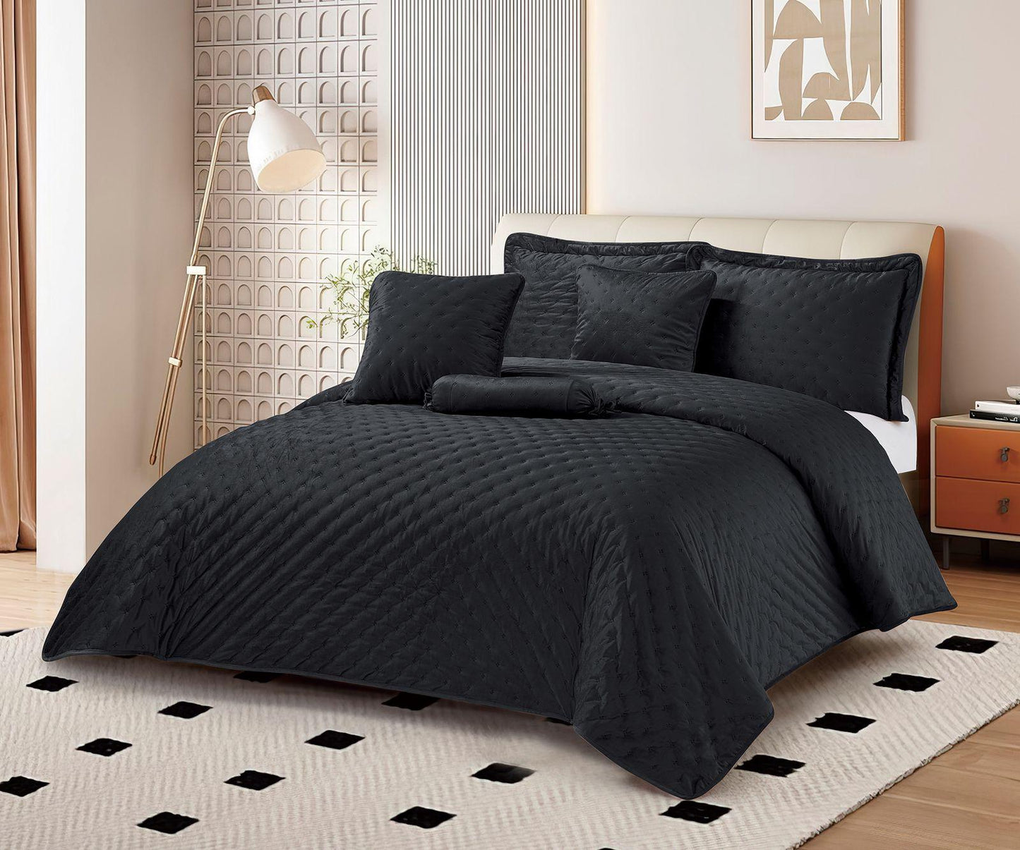 Colcha Velvet Terciopelo Cama Doble 6 Piezas Confort Doble Faz Elegancia y Diseño