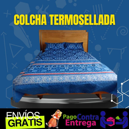 Colcha Termosellada Doble Faz con 2 Fundas Calidad y Confort para Tu Hogar