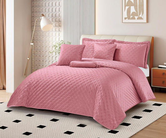 Colcha Velvet Terciopelo Cama Doble 6 Piezas Confort Doble Faz Elegancia y Diseño