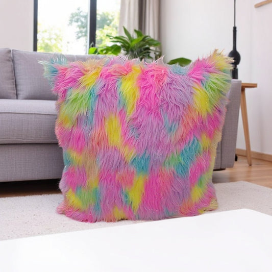 Cojín Decorativo Peludo de Felpa Larga – Elegancia y Confort en Cada Rincón