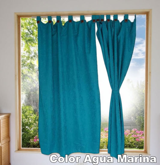 Cortinas en Tela Jacquard con Botón Elegancia que Transforma Tu Espacio