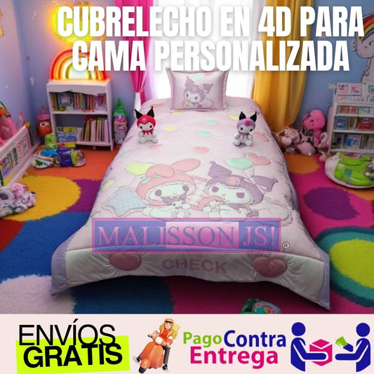 Cubrelechos en Impresión 4D Personalizados con Peluche Cama Sencilla