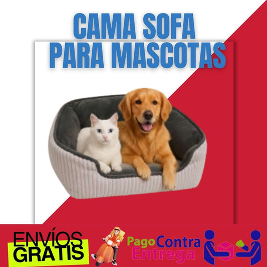 Cama Sofá Para Perros y gatos Cuadrada Suave Y Cómoda Lavables